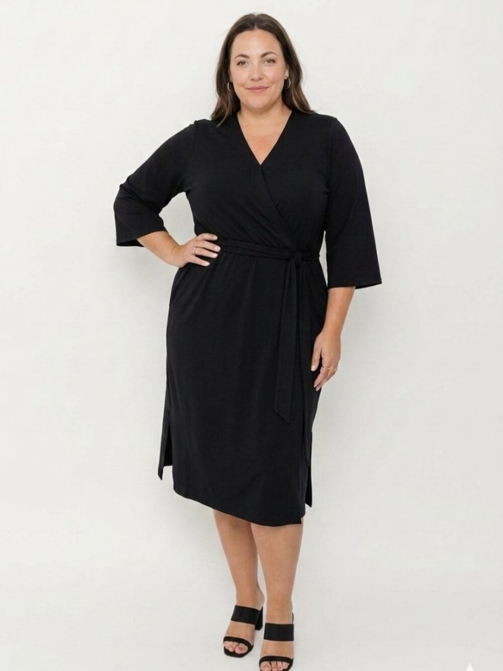 Smash + Tess NWT Women's Size 4XL Midnight Black Arden Belted Midi Dress